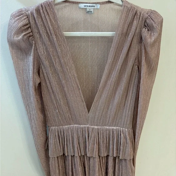 Sabina Musayev Metallic Long Sleeve Dress - Picture 4 of 5